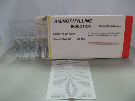 Aminofilina Injecção 250 mg / 10 ml Medicamentos broncodilatadores BP / USP