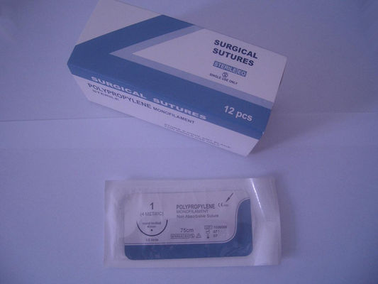 Agulha de sutura cirúrgica de polipropileno de nylon monofilamento não absorvível 75cm