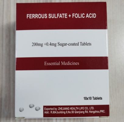 Sulfato Ferroso + Ácido Fólico Comprimidos 200MG + 0, 4MG BP / USP Medicamentos