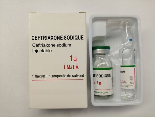 Ceftriaxona Sódio Para Injecção 1,0 G 0,5 G Medicamentos antibióticos BP / USP