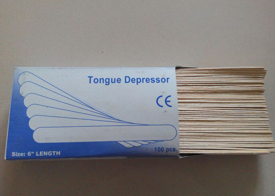 CE / ISO Depressor de língua de madeira Produtos médicos descartáveis Estéreis