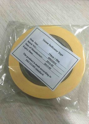 Faixa indicadora de esterilização de vapor de autoclave médico 19 mm * 50 m