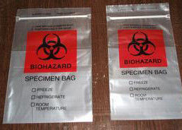 Sacos biohazard com vedação térmica de polietileno plástico cumprem a norma FDA e UE