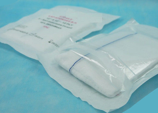 Esfregão abdominal de gaze estéril descartável com curativo médico de raios-X