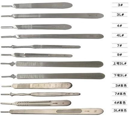 Equipamento cirúrgico médico descartável Escalpel cirúrgico com alça de plástico / aço inoxidável