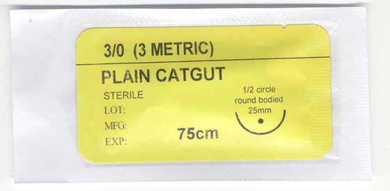 Equipamento médico-cirúrgico Sutura cirúrgica não absorvente esterilizada cromática ou simples