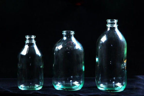 Material de embalagem farmacêutica, frasco de vidro moldado redondo de 5 ml - 250 ml para antibióticos